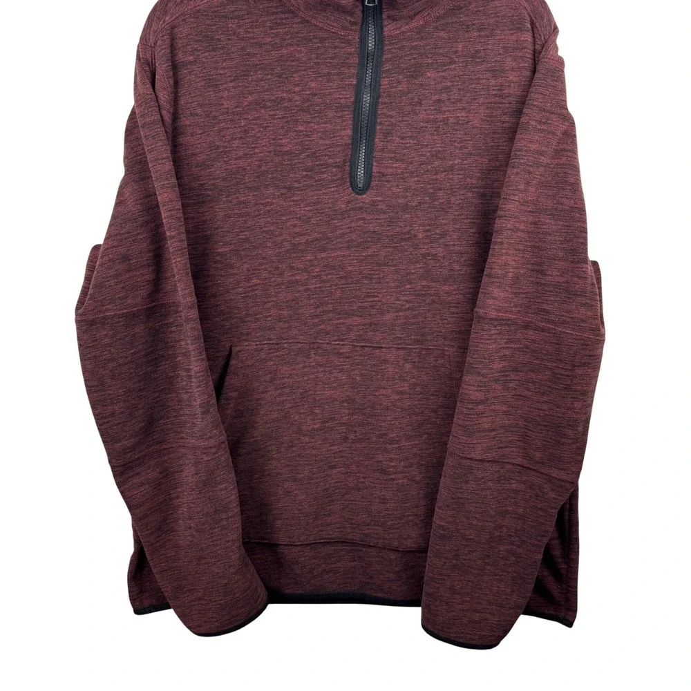Banana Republic Arctic Fleece Pullover Mens XL Burgundy Heather 1/4 Zip Gorpcore